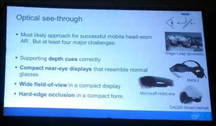 Figure 5. Ronald T. Azuma (Intel Labs, USA) summarized the main challenges that remain to be addressed to make AR that really works.